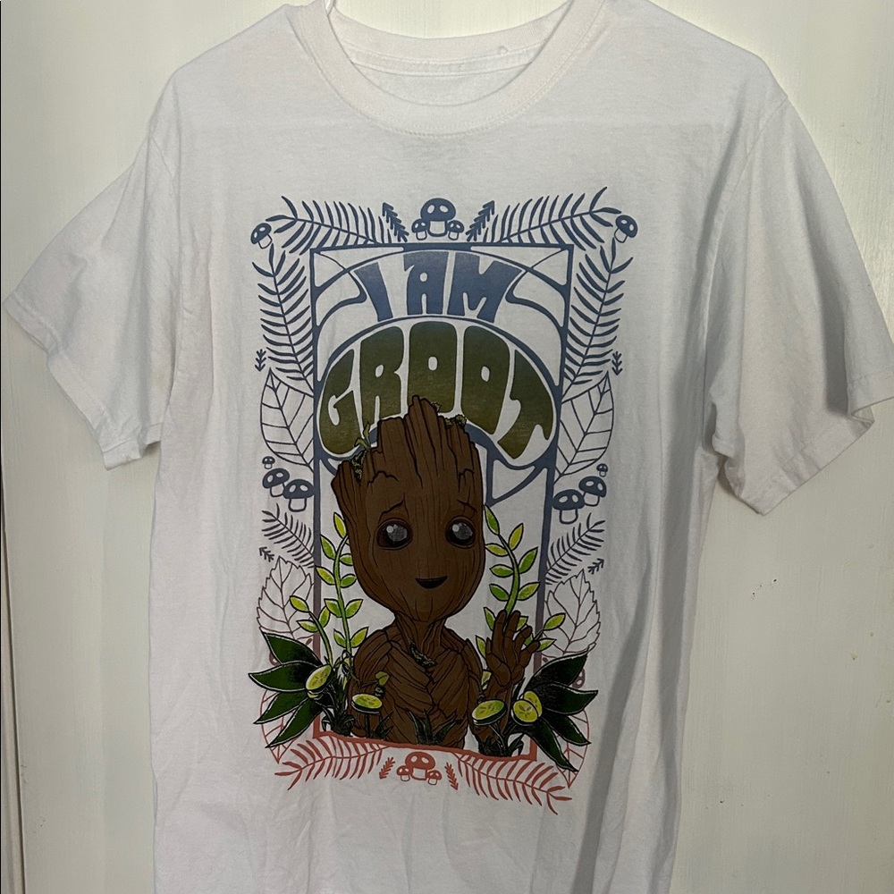 Marvel White Groot Short Sleeve Tee